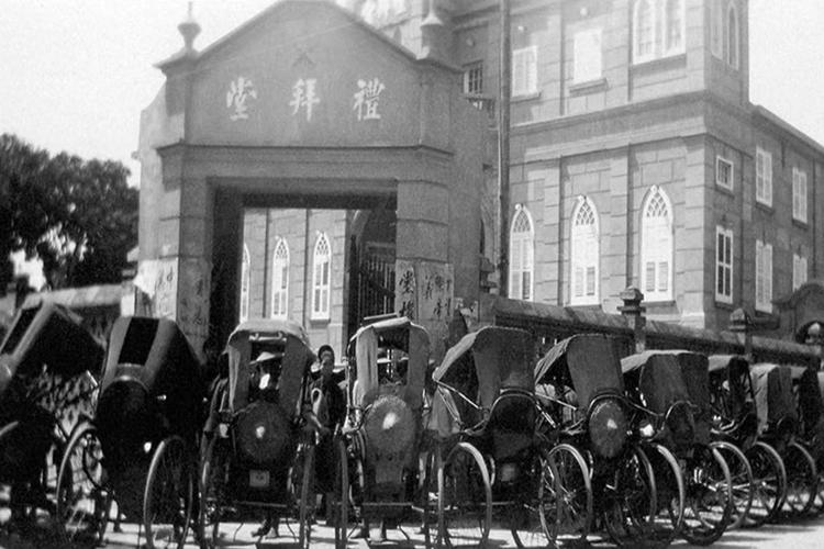 Historical picture of the old building of Dongbanhou Church in Zhangzhou, Fujian, which was built in June 1925