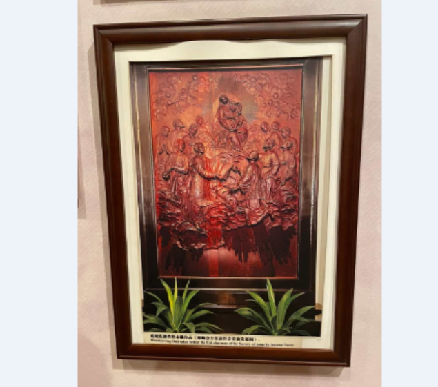 A piece of wood carving in Tushan Bay Museum, Shanghai